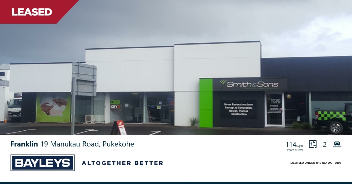 Commercial For Lease NZ21,601 + GST 19 Manukau Road, Pukekohe